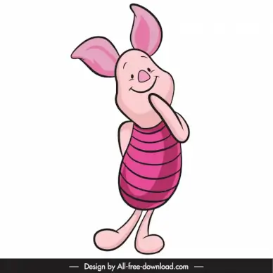 piglet winnie the pooh cartoon character icon lovely handdrawn design
