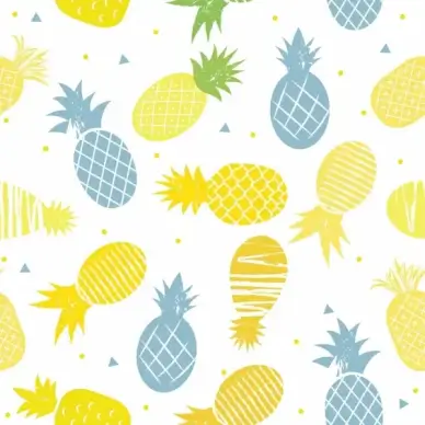 pineapple background colored flat design repeating style