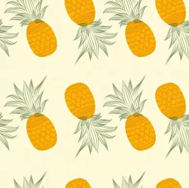 pineapple background yellow icons repeating decoration