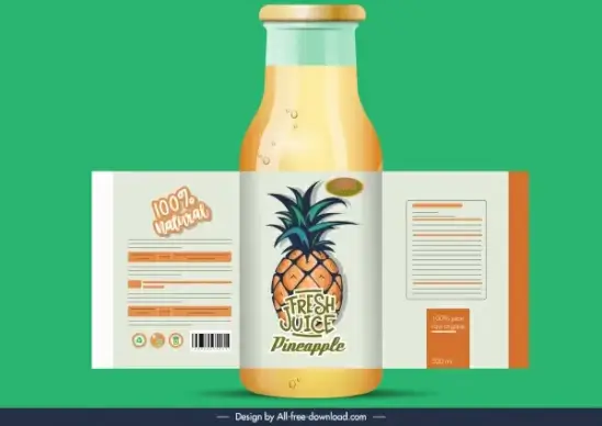 pineapple juice label classic fruit decor