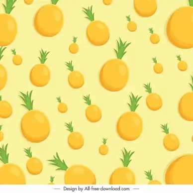 pineapple pattern template bright repeating classic decor