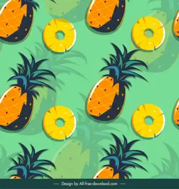 pineapple pattern template flat classical handdrawn sketch