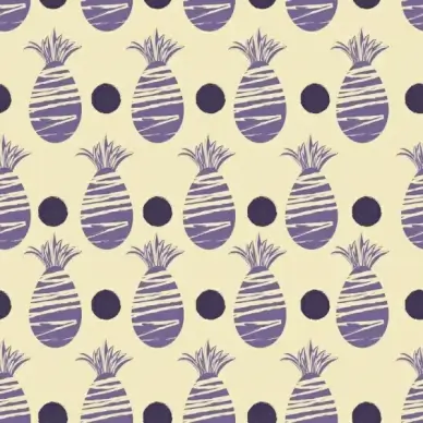 pineapples background violet flat repeating printed icons