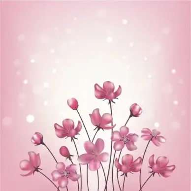 Pink flowers background.