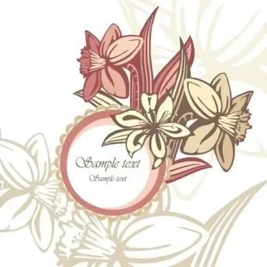 flowers background classical colored sketch