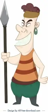 pirate man icon funny cartoon character