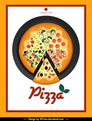 pizza advertising background colorful cut pie sketch