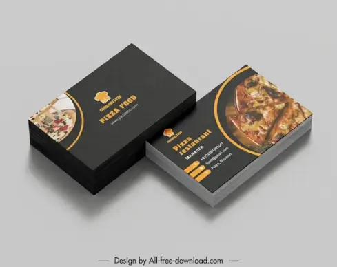 pizza card templates elegant luxury 3d sketch