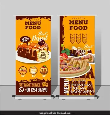  pizza desserts menu template classic standee