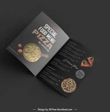 pizza menu template luxury dark design 