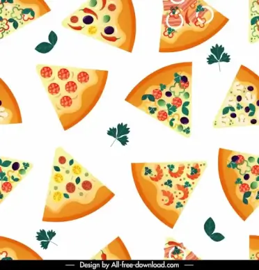 pizza pattern colorful repeating flat decor pieces sketch