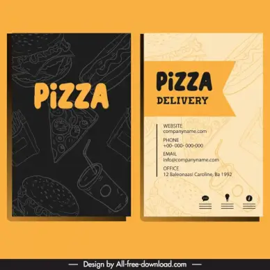 pizza restaurant business card template 