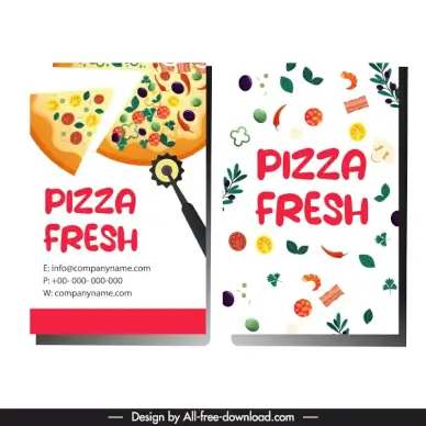 pizza restaurant business card template cooking elements 