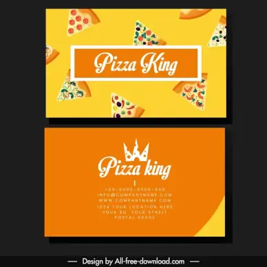 pizza restaurant business card template food pieces 