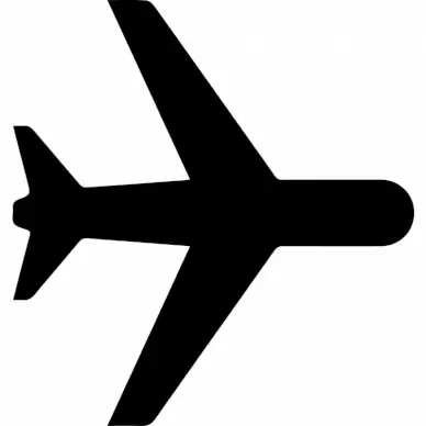 plane airport sign icon flat silhouette outline 