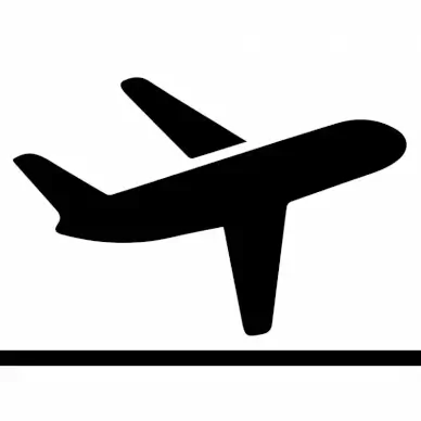 plane departure sign icon flat silhouette sketch