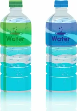 plastic bottle icons shiny realistic design
