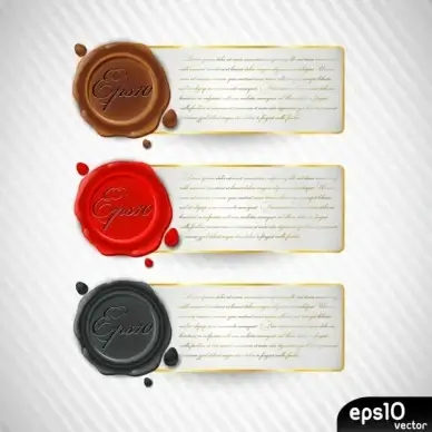 decorative seal text box templates elegant sparkling design