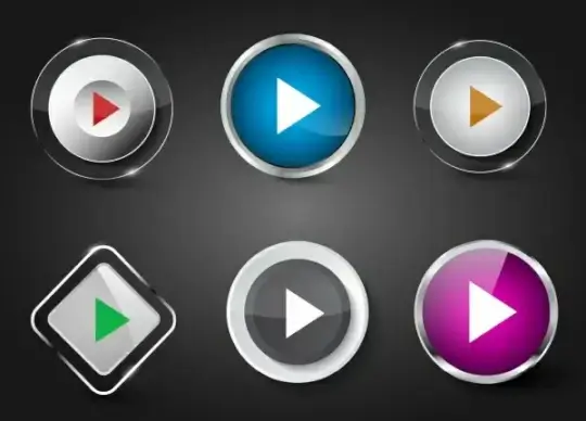 play button templates shiny colored geometric decor
