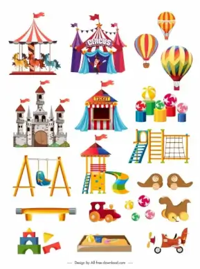 playground design elements recreational symbols sketch