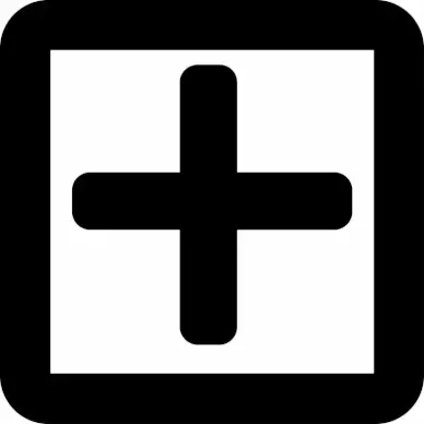 plus square sign template flat black white contrast outline