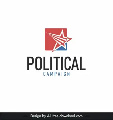 political campaign group logo template dynamic star square isolation texts sketch