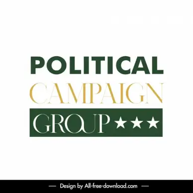 political campaign group logo template flat elegant texts stars decor