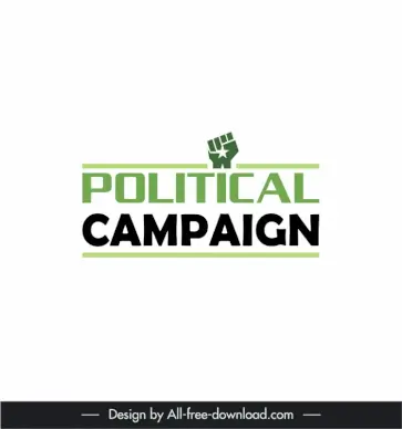 political campaign group logotype flat text fist star sketch