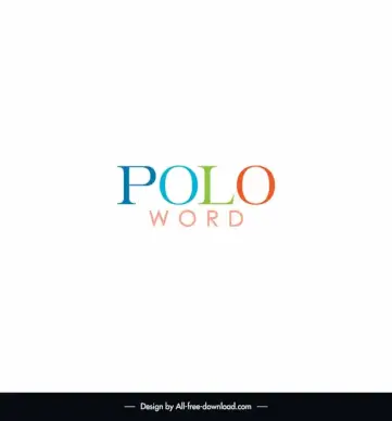 polo word logo elegant colorful lettering