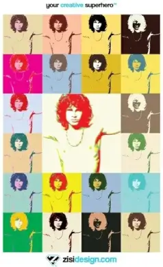 Pop Art Jim Morrison The Doors Poster Vector