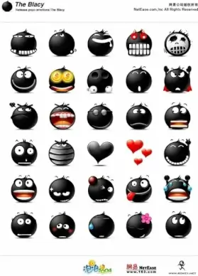 Popo Emoticons - The Blacy icons pack