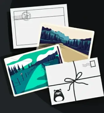 postcard background envelope landscape pictures icons