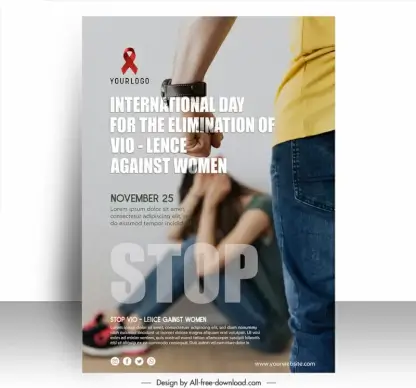 poster international day for the elimination of violence against women template sad woman man strength sketch blurred design 