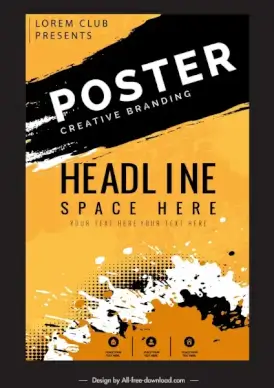poster templates grunge splashing decor