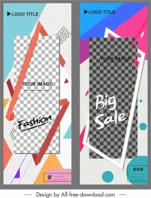 poster templates modern abstract decor standee vertical shape