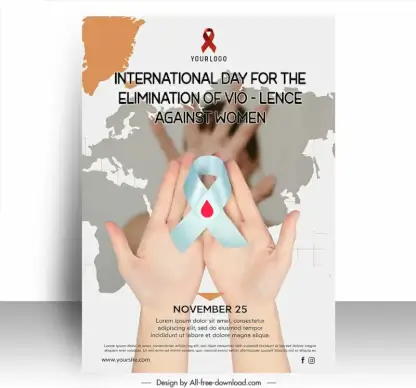poster world day for the elimination of violence against women template hands holding knot sketch modern closeup realistic design 