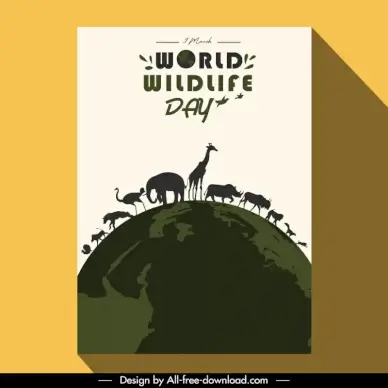 poster world wildlife day poster earth species sketch silhouette design