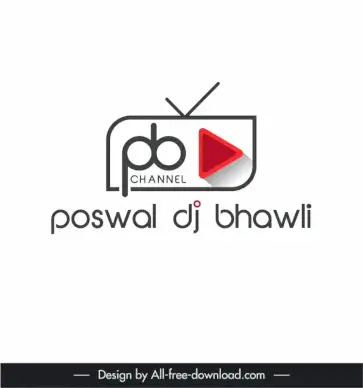 poswal dj bhawli youtube channel logotype flat geometry shape