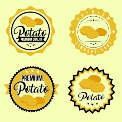 potato label template yellow circle design