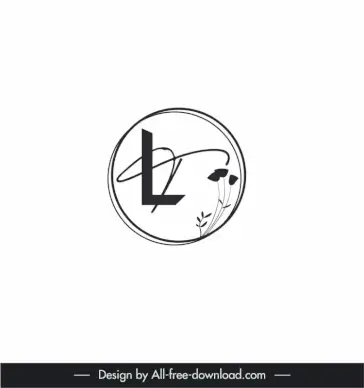 pottery stamp lt template elegant classical design circle calligraphy flower sketch