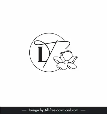 pottery stamp lt template elegant flat classical handdrawn floral texts circle sketch
