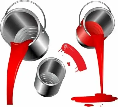 Pouring red paint