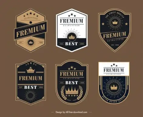 premium badge templates elegant crown star decor