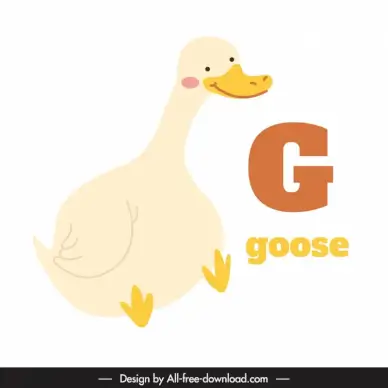 preschool education design elements cute goat g text sketch cute cartoon design