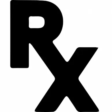prescription sign icon flat silhouette capital lettering sketch