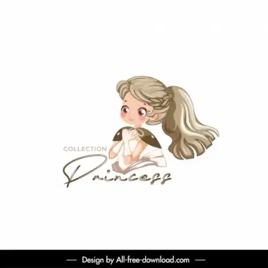 princess collection icon cute girl sketch