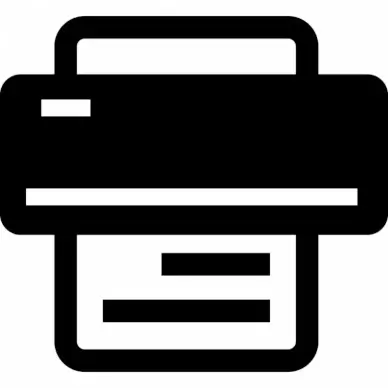 print sign icon flat black white contrast geometric outline