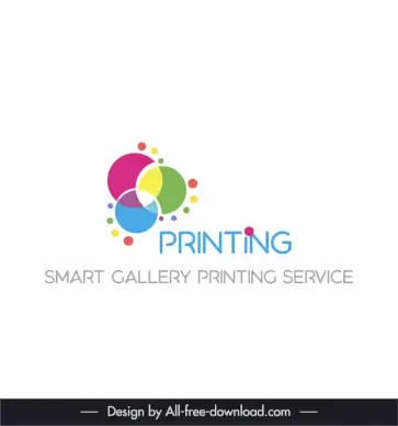 printing service logotype colorful dots rounds shapes outline