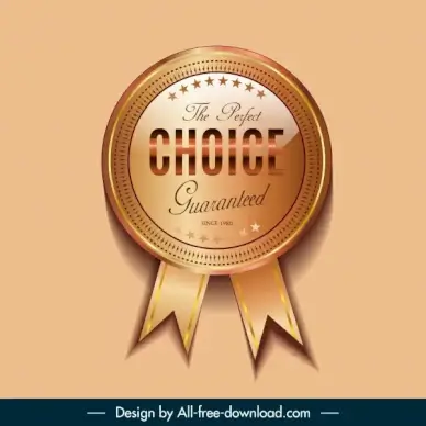 prize medal template elegant shiny golden circle decor