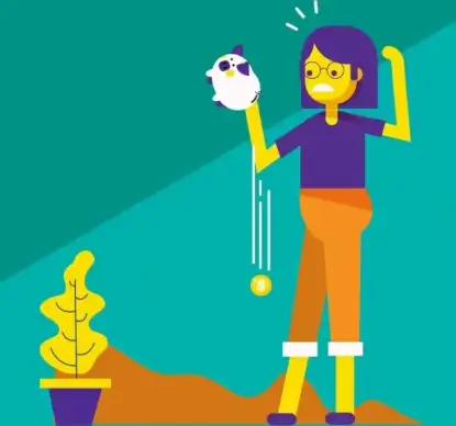 problem background girl money savings fallen coin icons decor